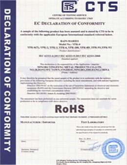 英峰荣誉：ROHS认证